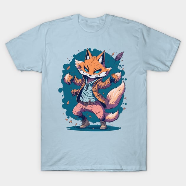 Hip Hop Dancing Fox T-Shirt by hippohost